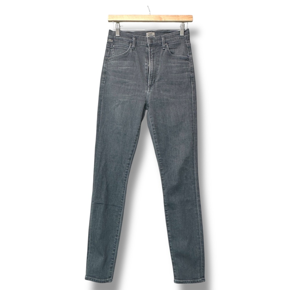 Citizens of Humanity Chrissy Uber High Rise Skinny Jeans Gray Wash Sz 26 Grunge
